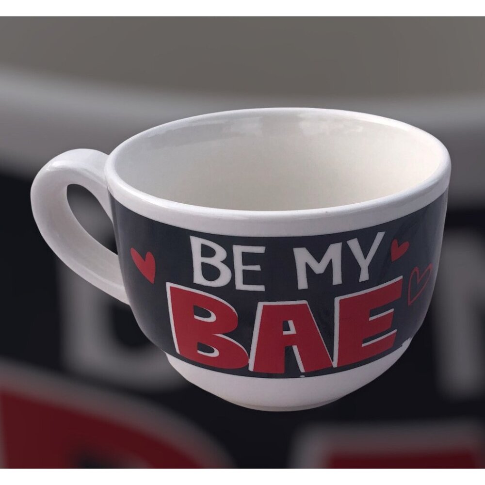Be My Bae 12 Oz Ceramic Coffee Mug Red Hearts MTY International Love Gift
